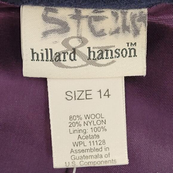 Hillard & Hansen Vintage Blue Wool Double-Breasted Preppy Peacoat Jacket Coat - Picture 4 of 15